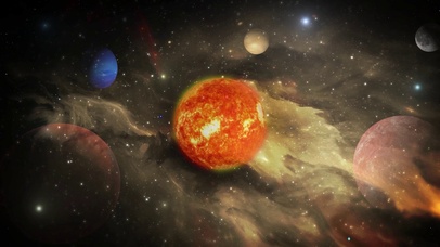 唯美金色星云-太阳系