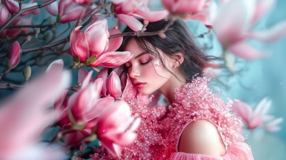 桃下美人惊鸿照影，一眼万年