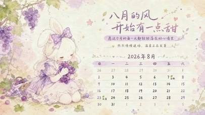 清新水彩八月壁纸