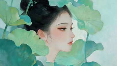 荷叶女孩