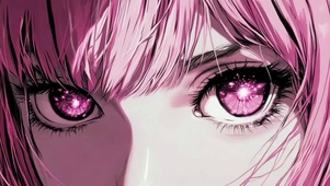 粉发动漫插画女孩