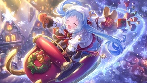 圣诞雪橇车女孩