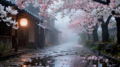 雨天樱花