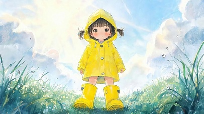 穿着雨衣女孩