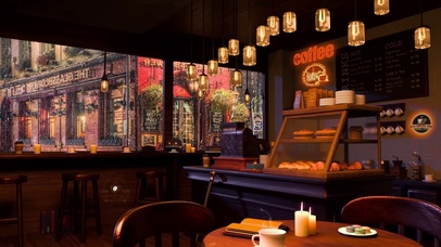 雨天咖啡厅氛围