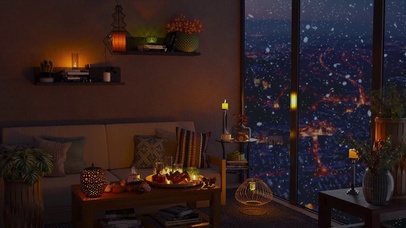 冬季暴风雪舒适的阳台