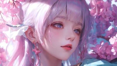 唯美好看樱花少女