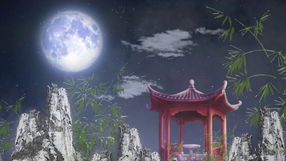 夏季星空清凉月亮