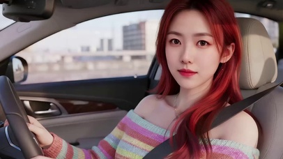 开车兜风美女1
