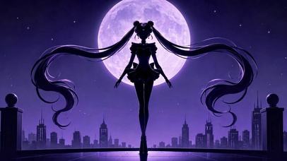紫月下的美少女战士
