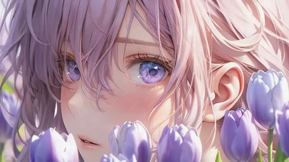 郁金香动漫插画少女