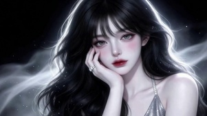 黑发光感清冷美少女