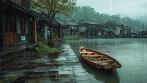 雨中古镇