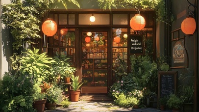 绿色植物静谧生态店铺