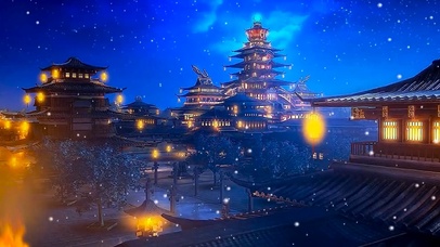 雪夜灯火长安城