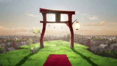 4k山顶村庄大门