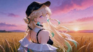 黄昏草原女孩