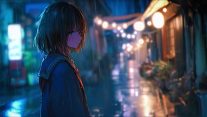雨中少女