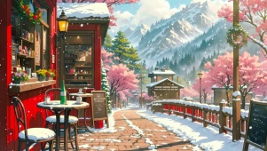 雪山下街边小店