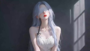 治愈清新蒙眼美女