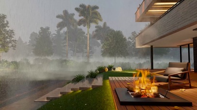 雨天别墅篝火