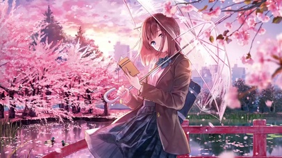 樱花下的她