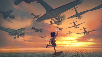 与飞机一起滑翔