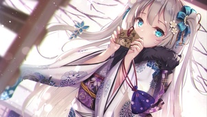 萌系雪中少女