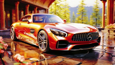 橙色时尚酷炫跑车