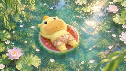 西瓜浮圈上的水豚噜噜