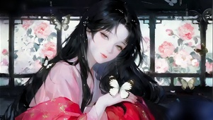 手上白蝶少女