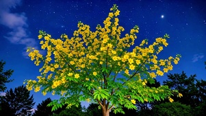 夜色漫过树梢时