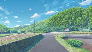 蓝天白云田地