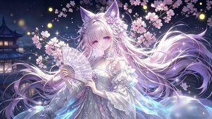 樱花执扇小狐妖