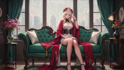 【雨景】沙发上休息的女神