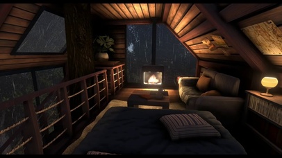 大雨阁楼壁炉温馨篝火