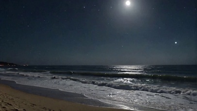 月下海滩 高清唯美4k