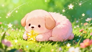 萌宠狗拿着星星
