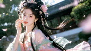 庭院古风汉服美女