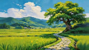 乡村稻田小路