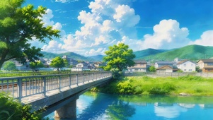 乡村河流小桥