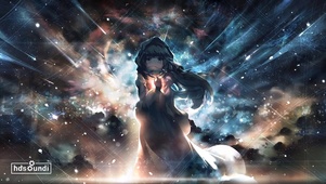 星空之下的美少女