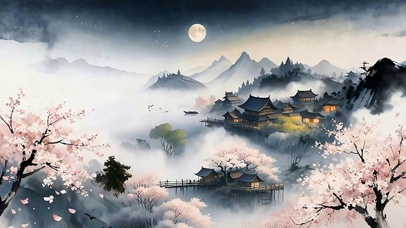 古风樱花树木