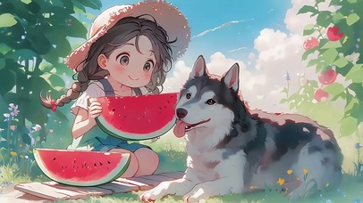 夏日西瓜女孩