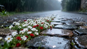 雨中花径