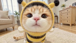 超萌蜜蜂装扮小猫咪