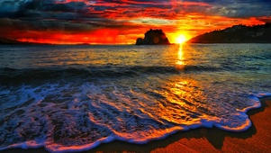夕阳大海