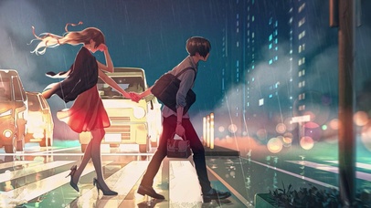 雨夜情侣