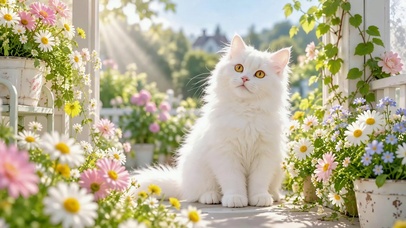 阳光花海猫咪