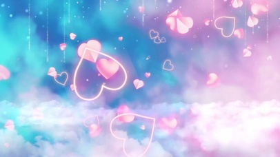 粉色爱心浪漫粒子星空海洋情人节